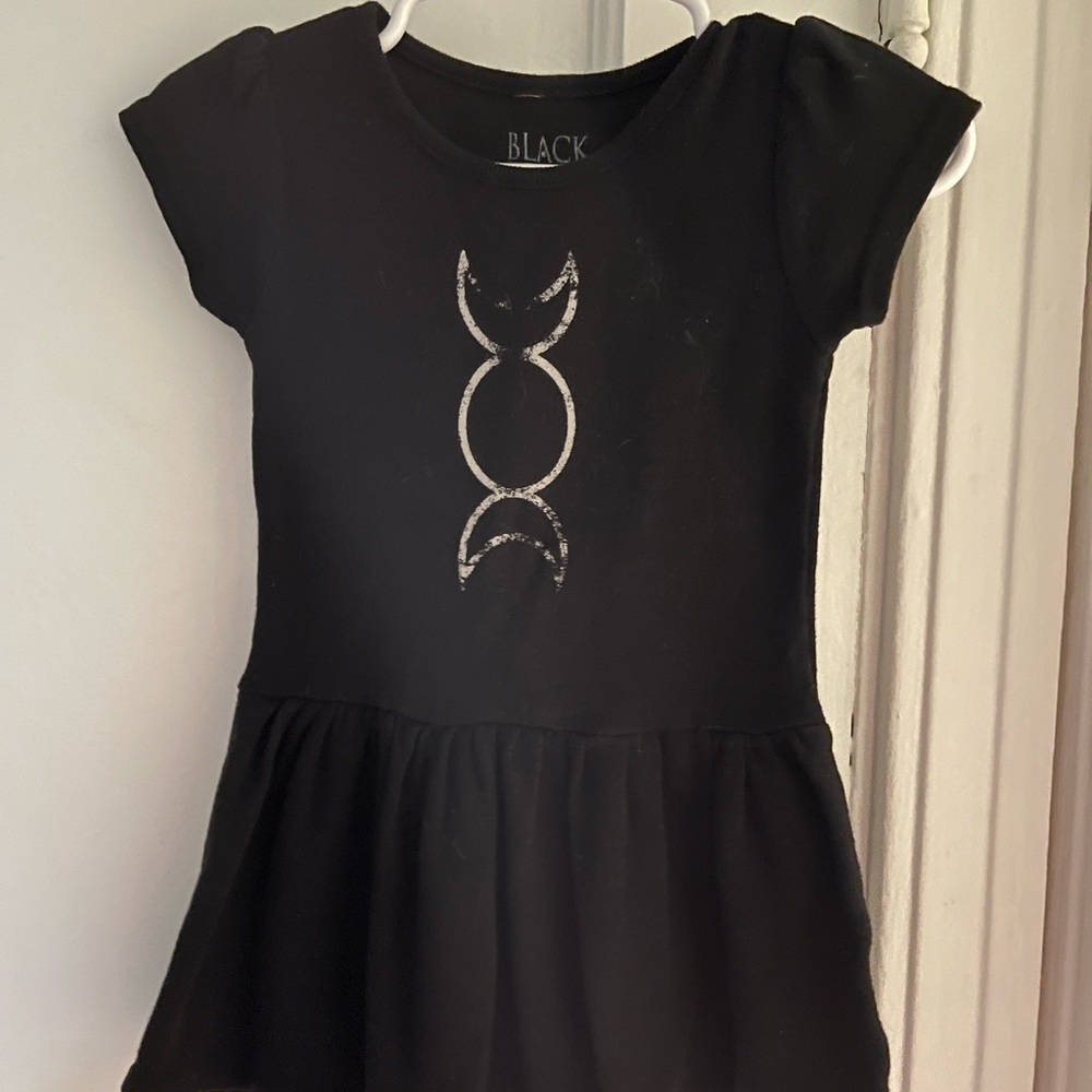 Blackcraft toddler dress black with moons 12-18 months